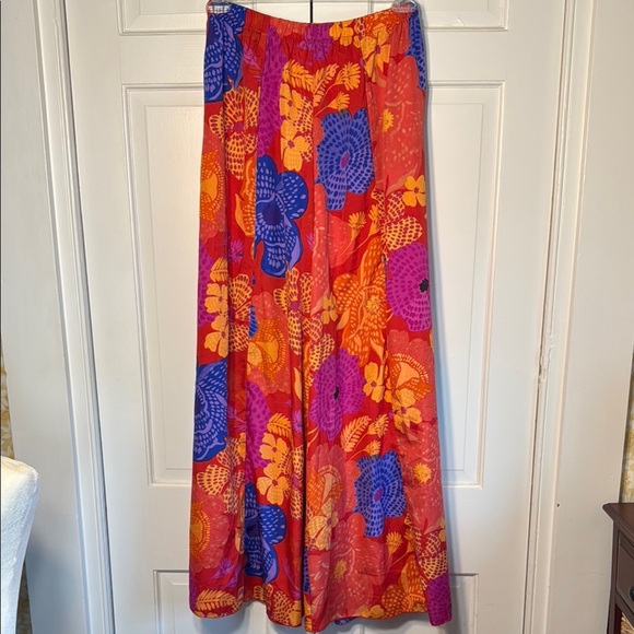 Live 4 Truth Vibrant Orange Red and Blue Wide Palazzos Leg with Split Sides - Picture 1 of 10